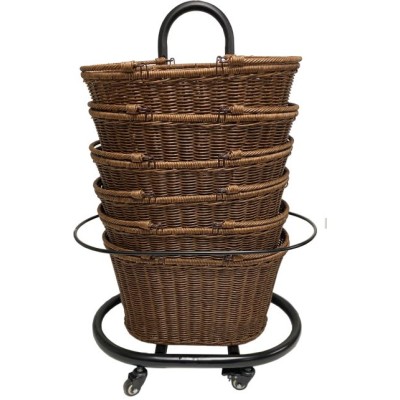 2 tier oval stand for polywicker shopping baskets
