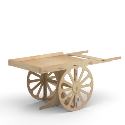 Timber Display Stand WHEELBARROW