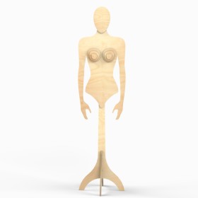 Wooden Female Body Form on Stand Oval Head