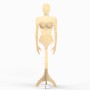 Wooden Female Body Form on Stand Oval Head