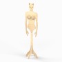Wooden Female Body Form on Stand Cat Head