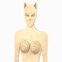 Wooden Female Body Form on Stand Cat Head