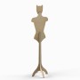 Wooden Female Body Form on Stand Cat Head no arms