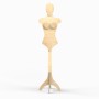 Wooden Female Body Form on Stand Oval Head no arms