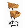 Rectangular Slant-Sided Polywicker Basket Stand