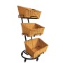 Rectangular Slant-Sided Polywicker Basket Stand