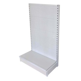 Low Base Single Sided Pegboard Gondola White