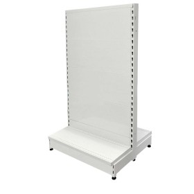 Low Base Double Sided Flat Back Gondola White