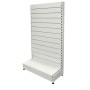 Low Base Single Sided Metal Slatwall Gondola White