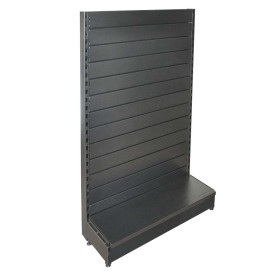 Low Base Single Sided Metal Slatwall Gondola Black/Hammertone
