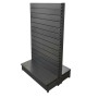 Low Base Double Sided Metal Slatwall Gondola Black/Hammertone