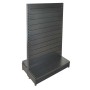 Low Base Double Sided Metal Slatwall Gondola Black/Hammertone