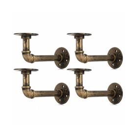 DIY 4PCS Pipe Floating Shelf Bracket Bronze