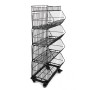 Heavy Duty Stacking Wire Basket Stand on wheels