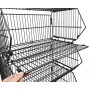 Heavy Duty Stacking Wire Basket Stand on wheels