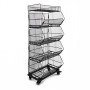 Heavy Duty Stacking Wire Basket Stand on wheels