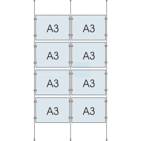 Cable Display Kit 8x A3 Sign Holder Landscape