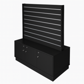 Slat Panel Middle Gondola With Storage Black