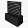 Slat Panel Middle Gondola With Storage Black