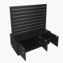 Slat Panel Middle Gondola With Storage Black