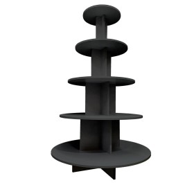 5 Tier Round Display Table Black