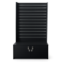 Slat Panel Wall Gondola With Storage 1200x450x2000 Black