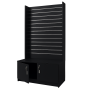 Slat Panel Wall Gondola With Storage 1200x450x2000 Black