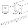 Square Tube 25x25mm 3000mm Black