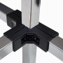 4 Way Connector for 25x25mm square tube Black