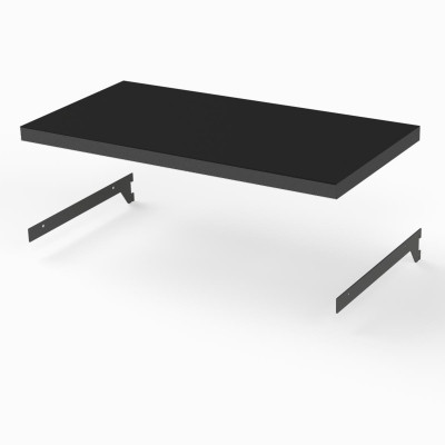Timber Shelf with Brackets for Noosa Wall System - Black