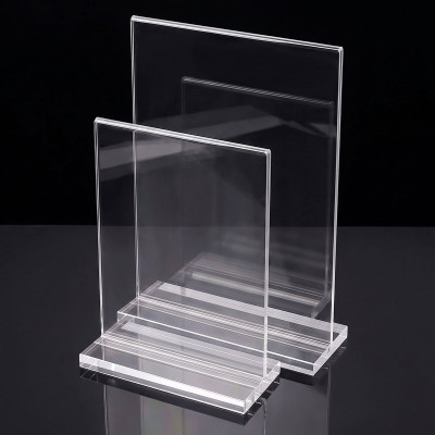 Acrylic Stand Up Sign Holder with Acrylic Base