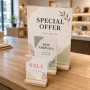 Acrylic Stand Up Sign Holder with Wooden Base