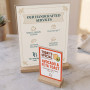 Acrylic Stand Up Sign Holder with Wooden Base