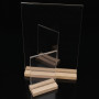 Acrylic Stand Up Sign Holder with Wooden Base