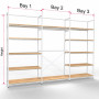 Noosa Modular System - White - VISION 2 - Oak Shelves