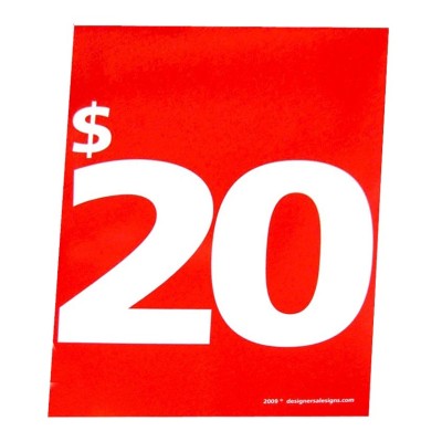"$20" - Sign Cards - 5 Pack 