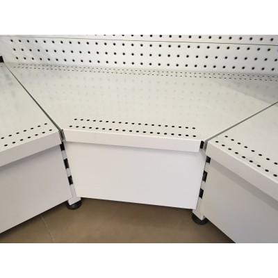 Corner Gondola Shelving Front Kick Plate white