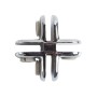 4 Way Glass Connector for Cube Displays Chrome