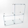 4 Way Glass Connector for Cube Displays Chrome