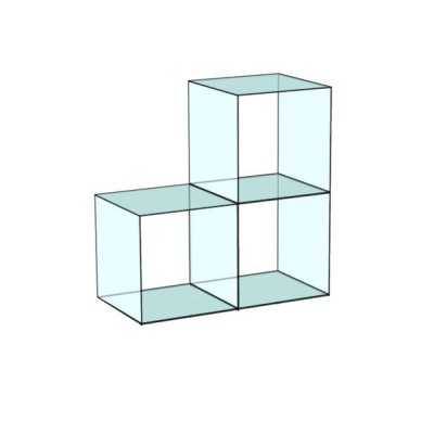 Cube 3 Stepped Glass Display
