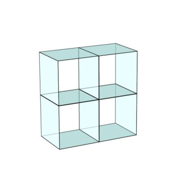 Cube 4 Glass Display 2 wide x 2 high