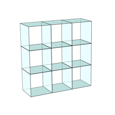 Cube 9 Glass Display 3 wide 3 high