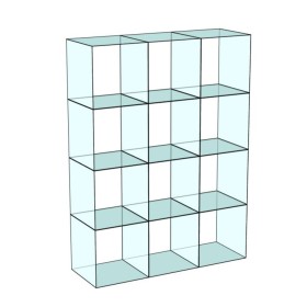 Cube 12 Glass Display 3 wide x 4 high