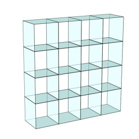 Cube 16 Glass Display 4 wide x 4 high