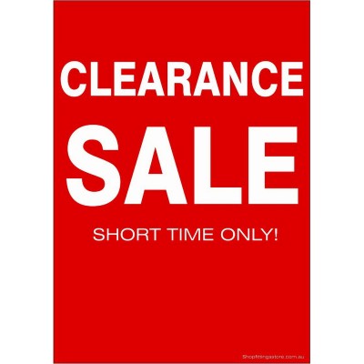 "CLEARANCE SALE"  - Sign Cards A4 - 5 Pack 