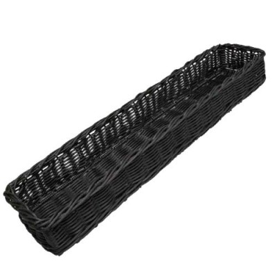 Grocery Display Rectangular Wicker Basket Narrow