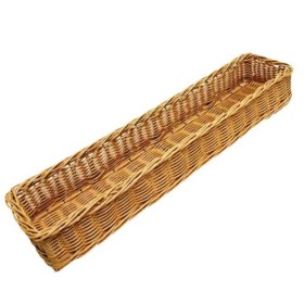 Grocery Display Rectangular Wicker Basket Narrow