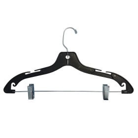 Black Plastic Combination Hanger with clips