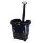 Roller Plastic Shopping Basket 42L BLACK