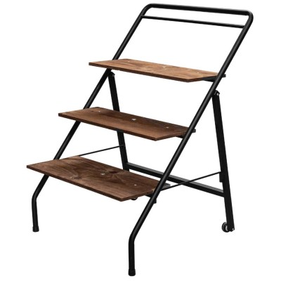 3-Tier trolley with wooden shelves